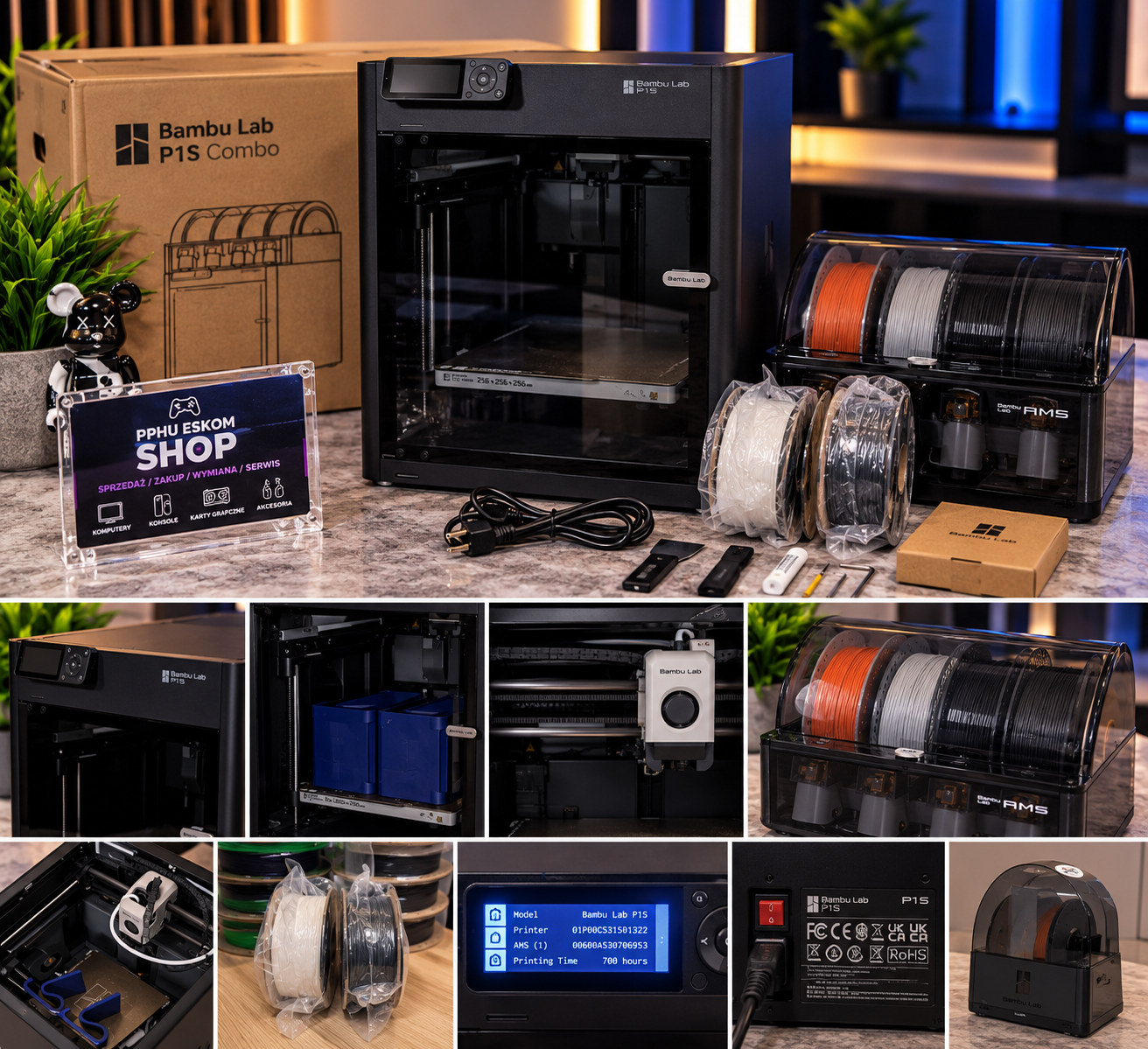 Bambu Lab P1S Combo AMS – Drukarka 3D + Suszarka + Filamenty