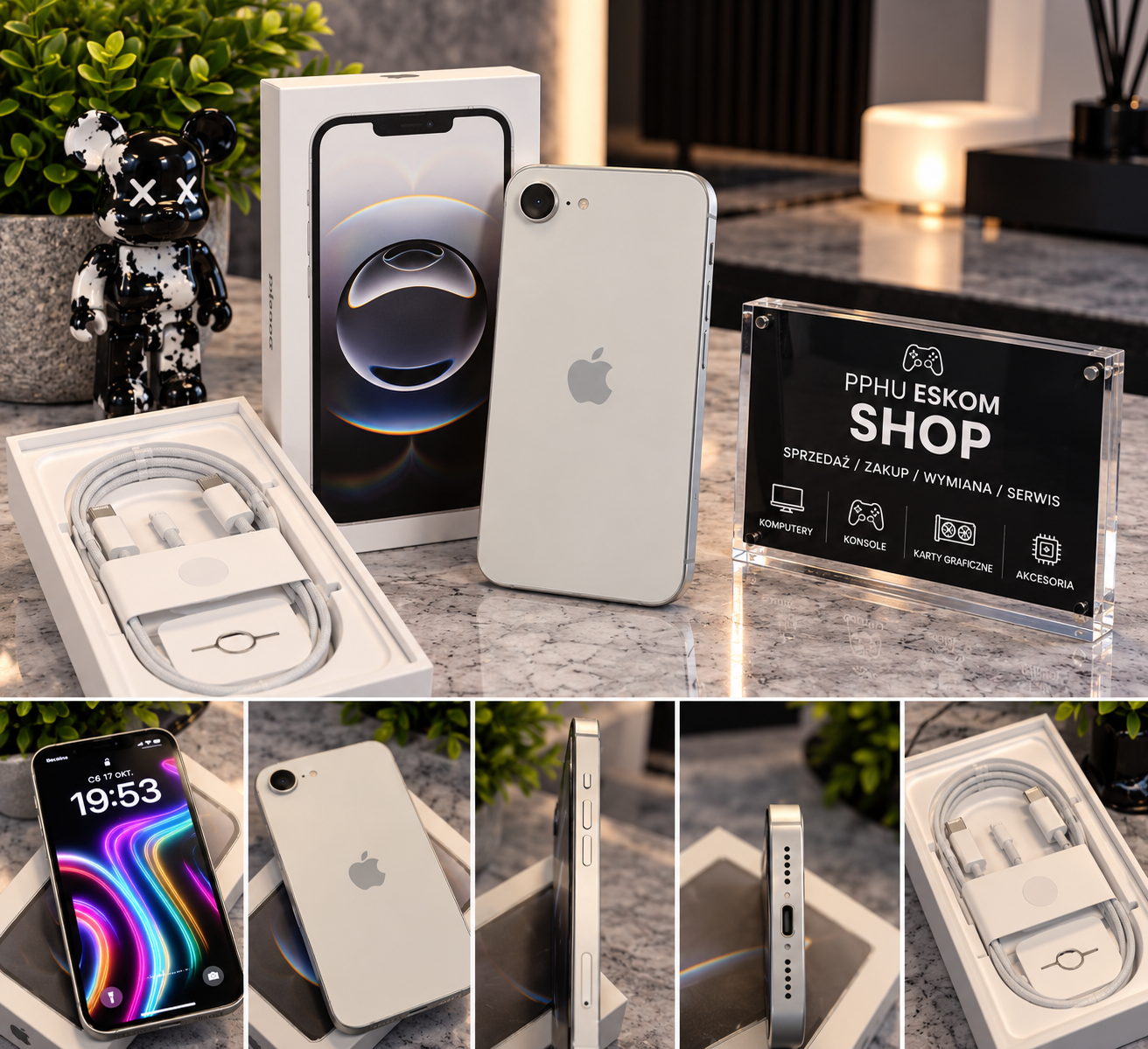 Apple iPhone 16e 128GB Biały – Stan jak nowy, bateria 91%