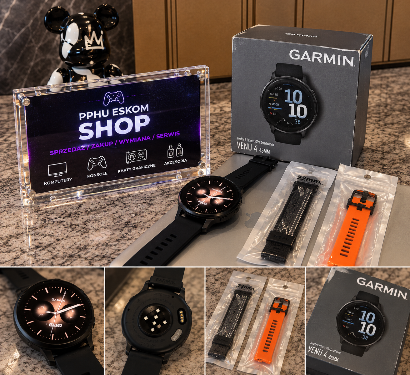 Garmin Venu 4 45mm AMOLED GPS – Smartwatch – Stan jak nowy + Paski